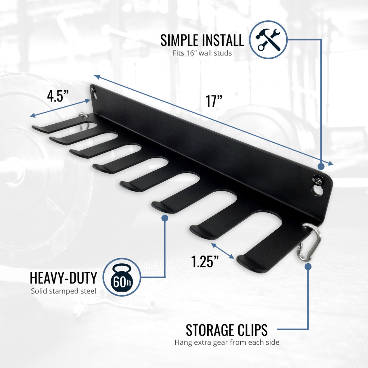heavy-duty gym wall rack