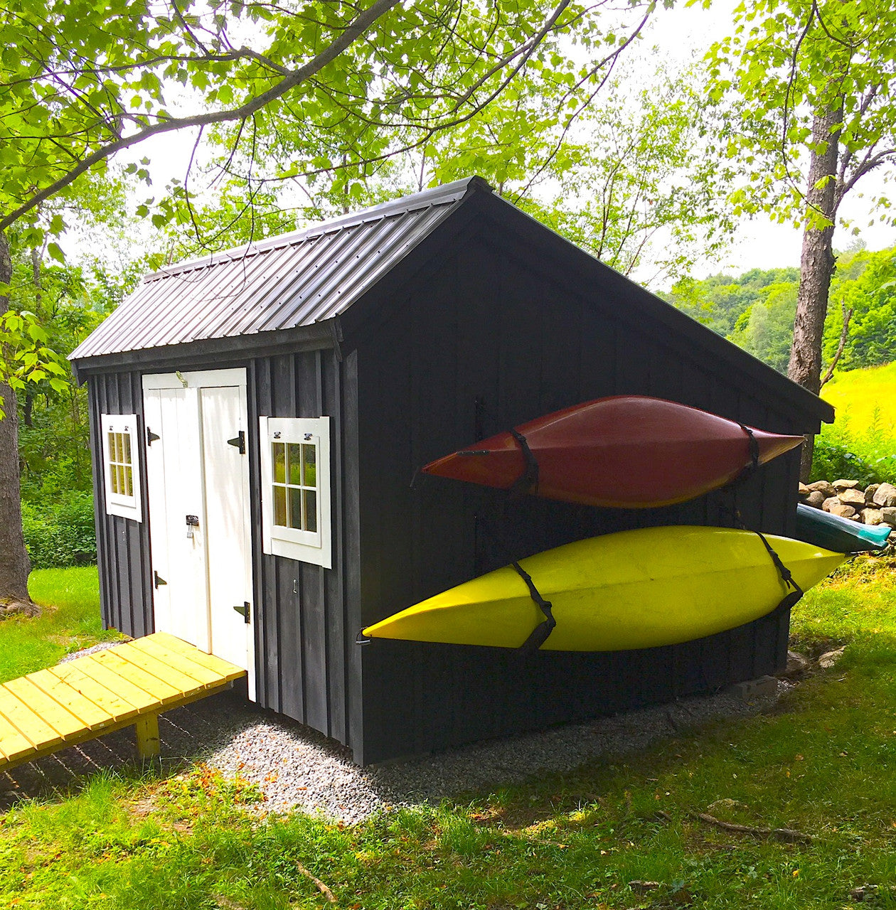 outdoor kayak storage for shed