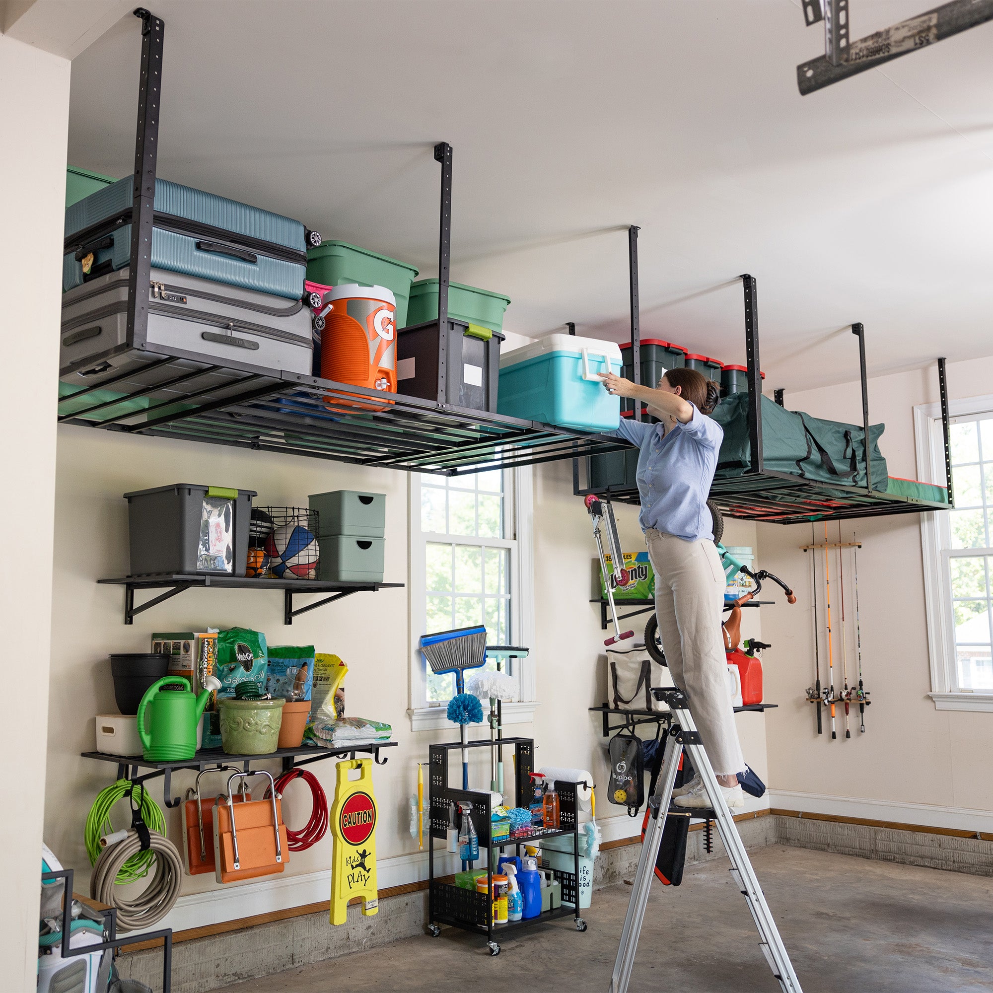 overhead garage storage system