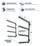 weatherproof outdoor kayak storage