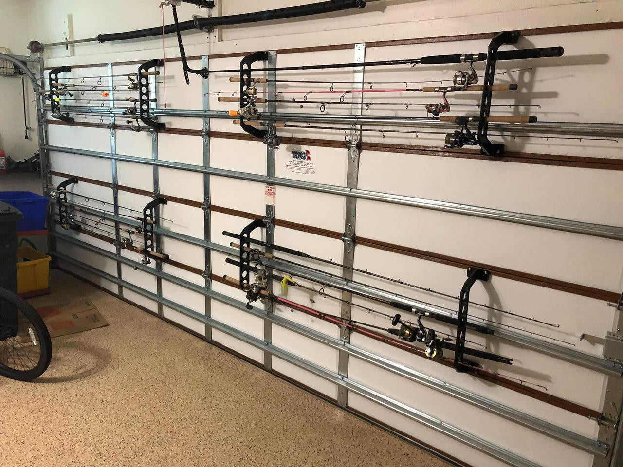 multiple racks for more storage on garage door