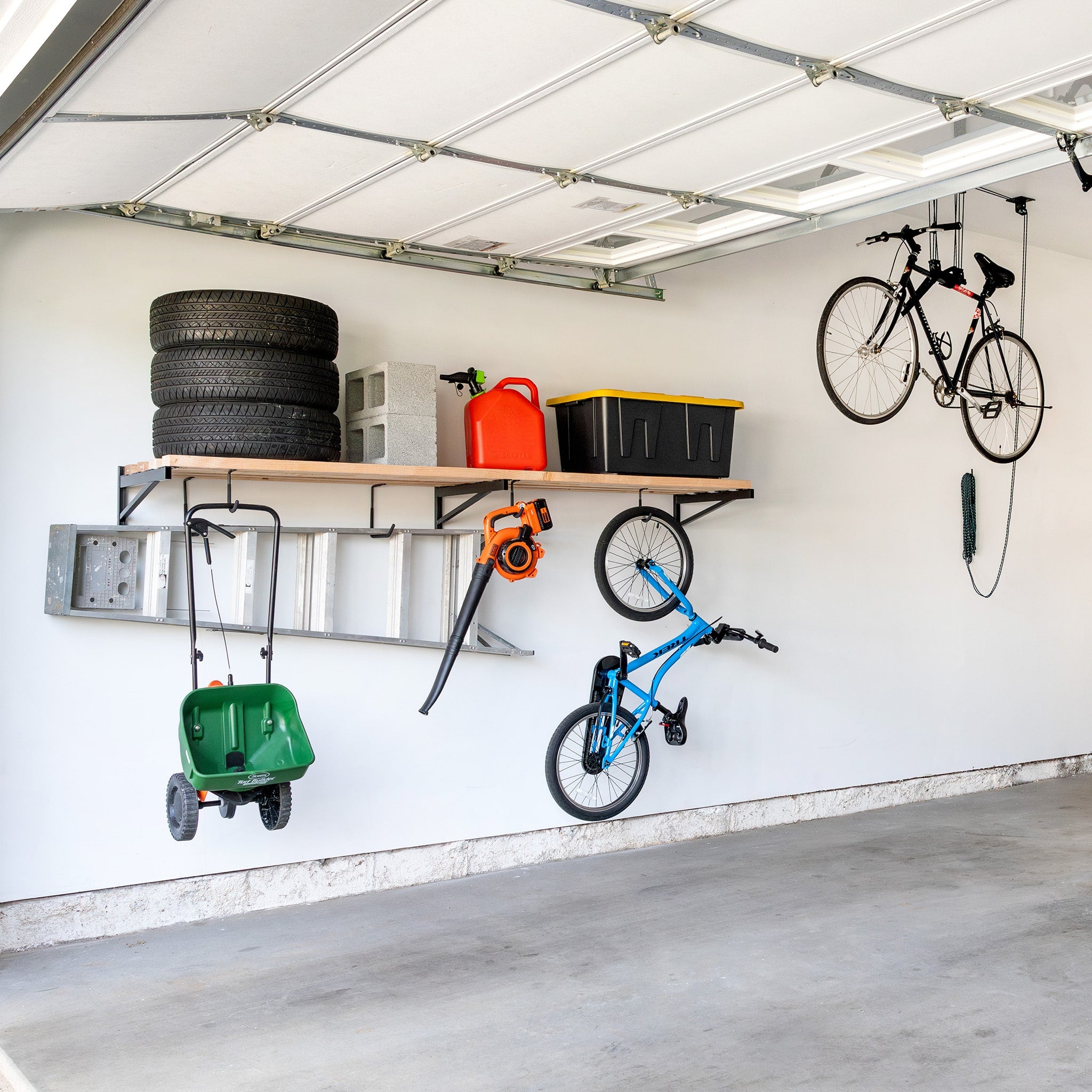 diy garage wall shelf