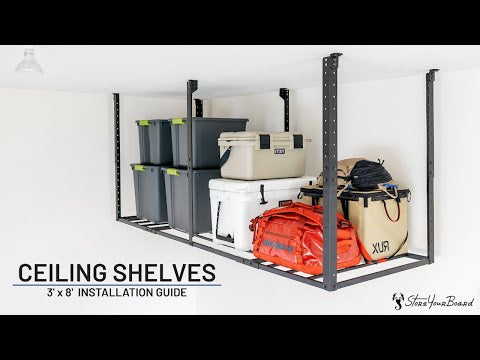 how to install garage ceiling shelf